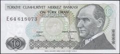 7.Emisyon 2.Tertip 10 Lira E64 618073 Çok Çok Temiz+