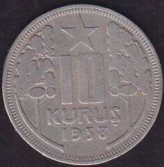 1938 Yılı 10 Kuruş