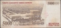 7.Emisyon 5 000 000 Lira J76 125779 Çok Temiz