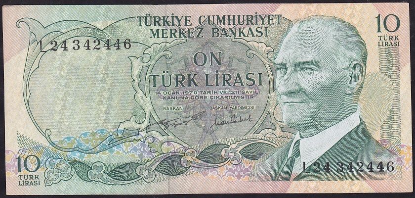 6.Emisyon 2.Tertip 10 Lira L24 342446 Çok Çok Temiz+