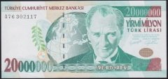 7.EMİSYON 20 000 000 LİRA A76 302117 ÇİL