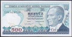 7.EMİSYON 2.TERTİP 500 LİRA E26 819720 ÇİL