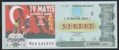 2001 19 MAYIS ÇEYREK BİLET