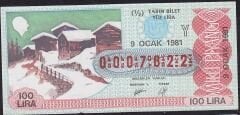 1981 9 Ocak Yarım Bilet - Y Serisi