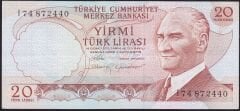 6.Emisyon 4.Tertip 20 Lira I74 872440 Ççt Çilaltı