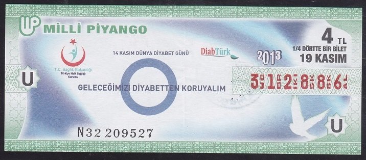 2013 19 KASIM ÇEYREK BİLET - U SERİSİ