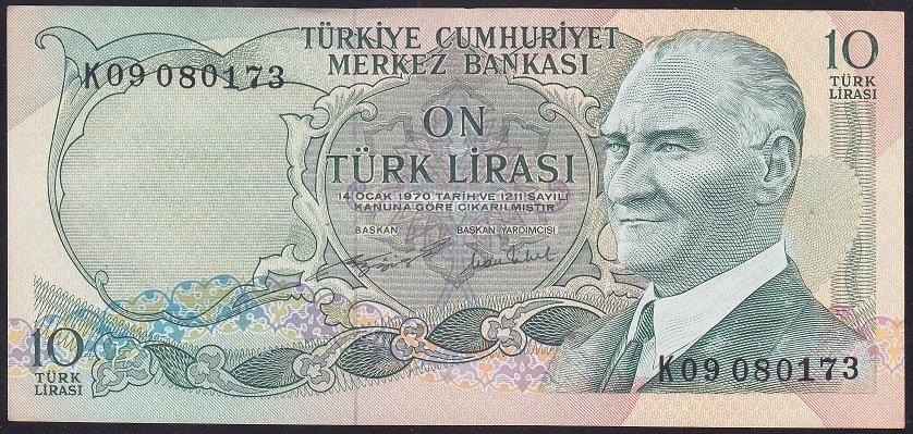 6.EMİSYON 2.TERTİP 10 LİRA K09 080173 ÇİLALTI ÇİL
