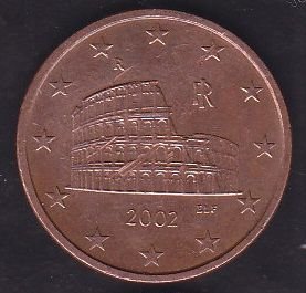 Avrupa 5 Euro Cent 2002 İtalya