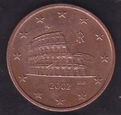 Avrupa 5 Euro Cent 2002 İtalya