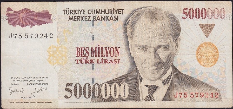 7.Emisyon 5 000 000 Lira J75 579242 Çok Temiz