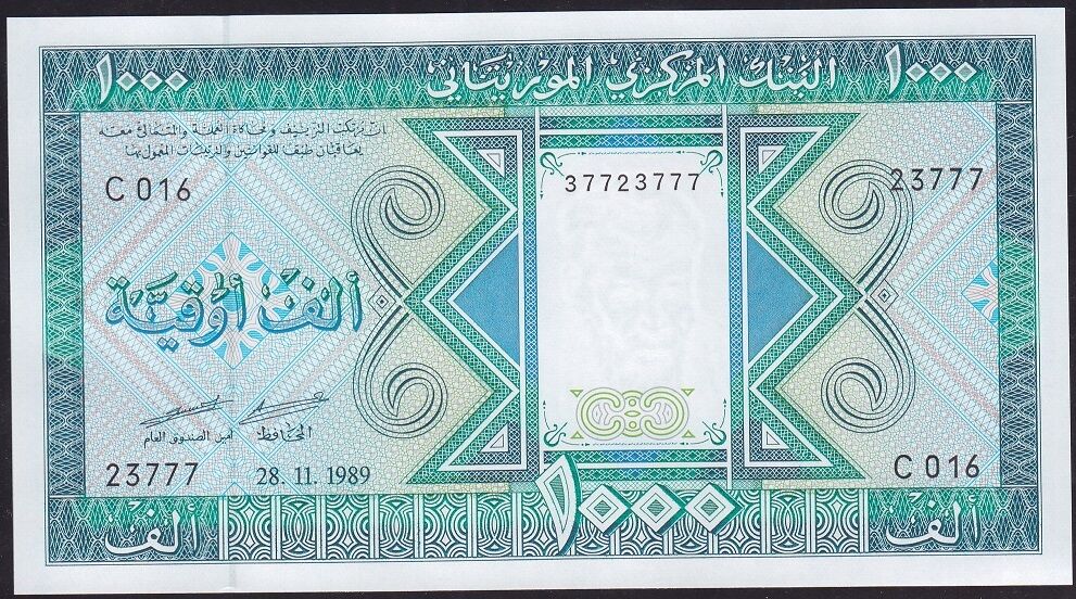 Moritanya 1000 Ouguiya 1989 Çil 37723777