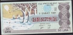 1981 9 Şubat Çeyrek Bilet - N Serisi