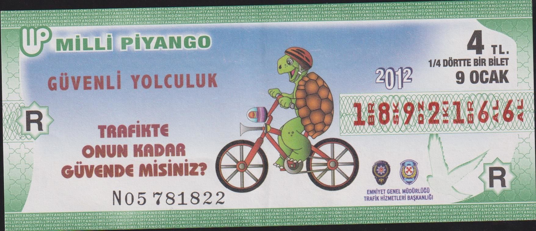 2012 9 Ocak Çeyrek Bilet - R Serisi