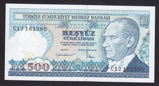7.EMİSYON 2.TERTİP 500 LİRA C12 161580 ÇİLALTI ÇİL