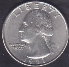 Amerika Çeyrek Dolar 1991 P