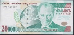 7.EMİSYON 20 000 000 LİRA F70 853666 ÇİL