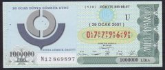 2001 29 OCAK ÇEYREK BİLET