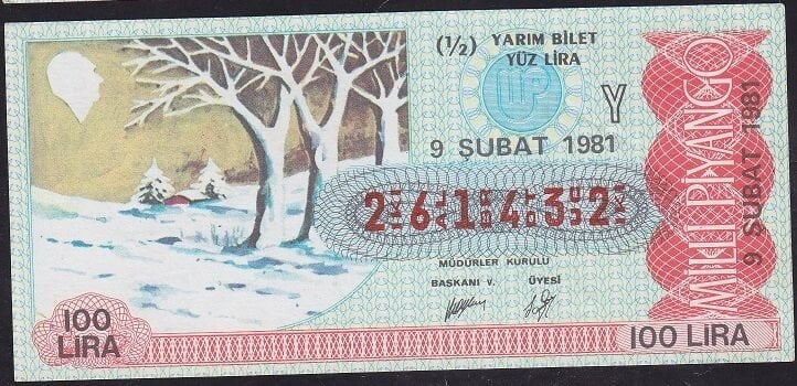 1981 9 Şubat Yarım Bilet - Y Serisi