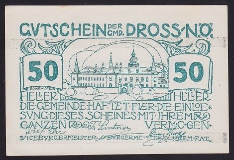 AVUSTURYA 50 HELLER NOTGELD 1920 ÇİL