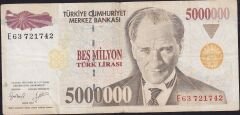 7.Emisyon 5 000 000 Lira E63 721742 Haliyle