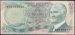 6.EMİSYON 2.TERTİP 10 LİRA K03 364737 ÇÇT eski kağıt para fiyatları