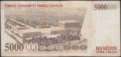 7.Emisyon 5 000 000 Lira J51 401746 Çok Temiz