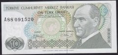 7.EMİSYON 1.TERTİP 10 LİRA A88 091520 ÇİLALTI