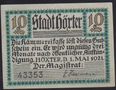 ALMANYA 10 PFENNİNG NOTGELD 1921 ÇİLALTI ÇİL