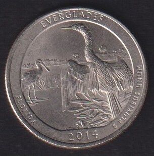 Amerika Çeyrek Dolar 2014 P Hatıra Everglades Ulusal Parkı Mahallesi