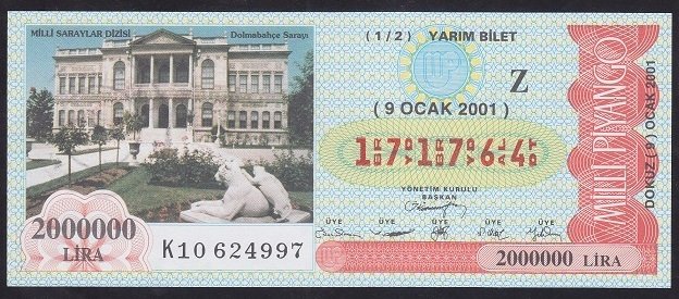 2001 9 OCAK YARIM BİLET