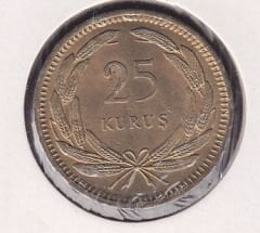 1956 Yılı 25 Kuruş Çilaltı Çil