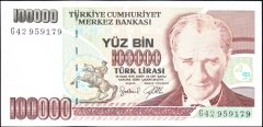 7.Emisyon 3.Tertip 100000 Lira G42 959179 Çil