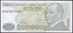 7.Emisyon 1.Tertip 10 Lira A39 807730 Çilaltı Çil