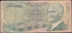 6.EMİSYON 2.TERTİP 10 LİRA J77 065927 TEMİZ