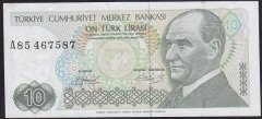 7.EMİSYON 1.TERTİP 10 LİRA A85 467587 ÇÇT