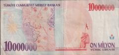 7.Emisyon 10 000 000 Lira D41 273558 Çok Temiz+