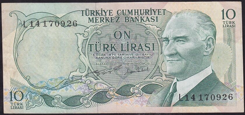 6.Emisyon 2.Tertip 10 Lira L14 170926 Çok Temiz+
