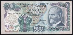 6.Emisyon 2.Tertip 500 Lira N80 234893 Çok Çok Temiz+