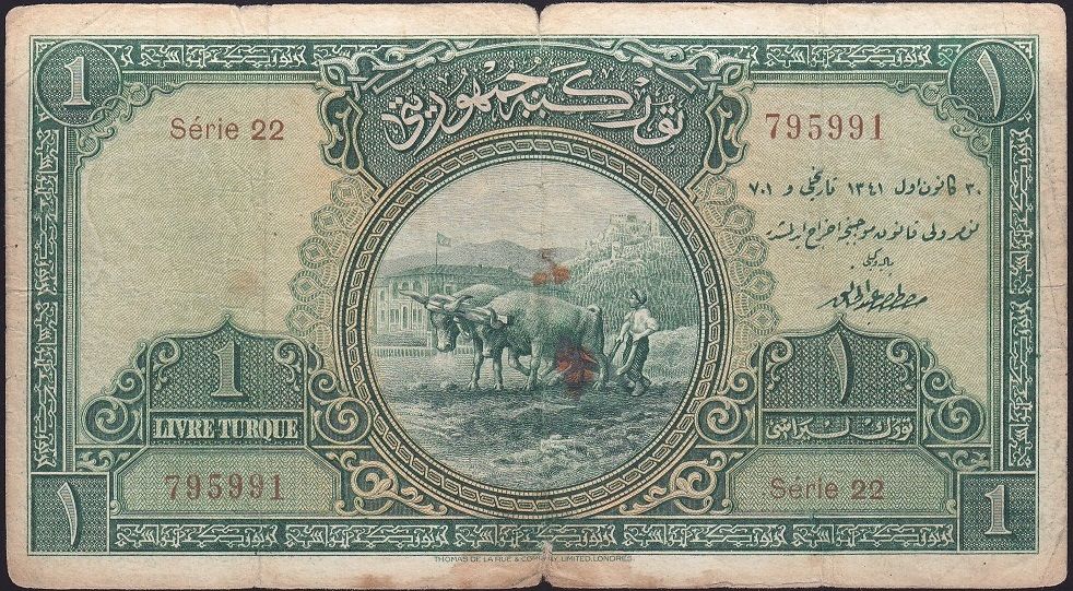 1.Emisyon 1 Lira Seri 22 795991 Temiz