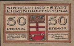 Almanya 50 Pfennig Notgeld 1921 Çil Filigranlı