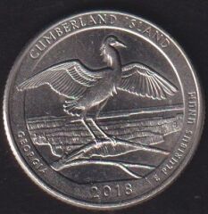 Amerika Çeyrek Dolar 2018 P Hatıra -Cumberland Adası Ulusal Deniz Kıyısı