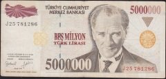 7.Emisyon 5 000 000 Lira J25 781286 Çok Temiz