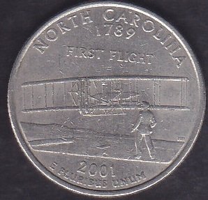 Amerika Çeyrek Dolar 2001 Hatıra North Carolina
