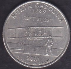 Amerika Çeyrek Dolar 2001 Hatıra North Carolina