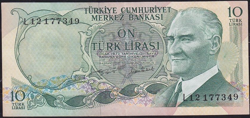 6.Emisyon 2.Tertip 10 Lira L12 177349 Çok Temiz+