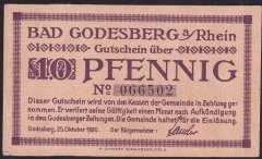 ALMANYA 10 PFENNİNG NOTGELD 1920 ÇİL