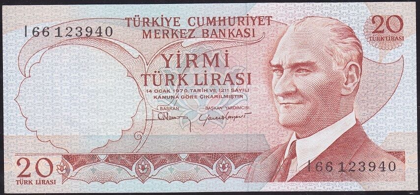 6.Emisyon 4.Tertip 20 Lira I66 123940 Çil