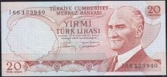 6.Emisyon 4.Tertip 20 Lira I66 123940 Çil