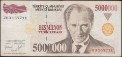 7.Emisyon 5 000 000 Lira J03 157711 Çok Temiz