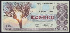 1985 9 ŞUBAT ÇEYREK BİLET E SERİSİ